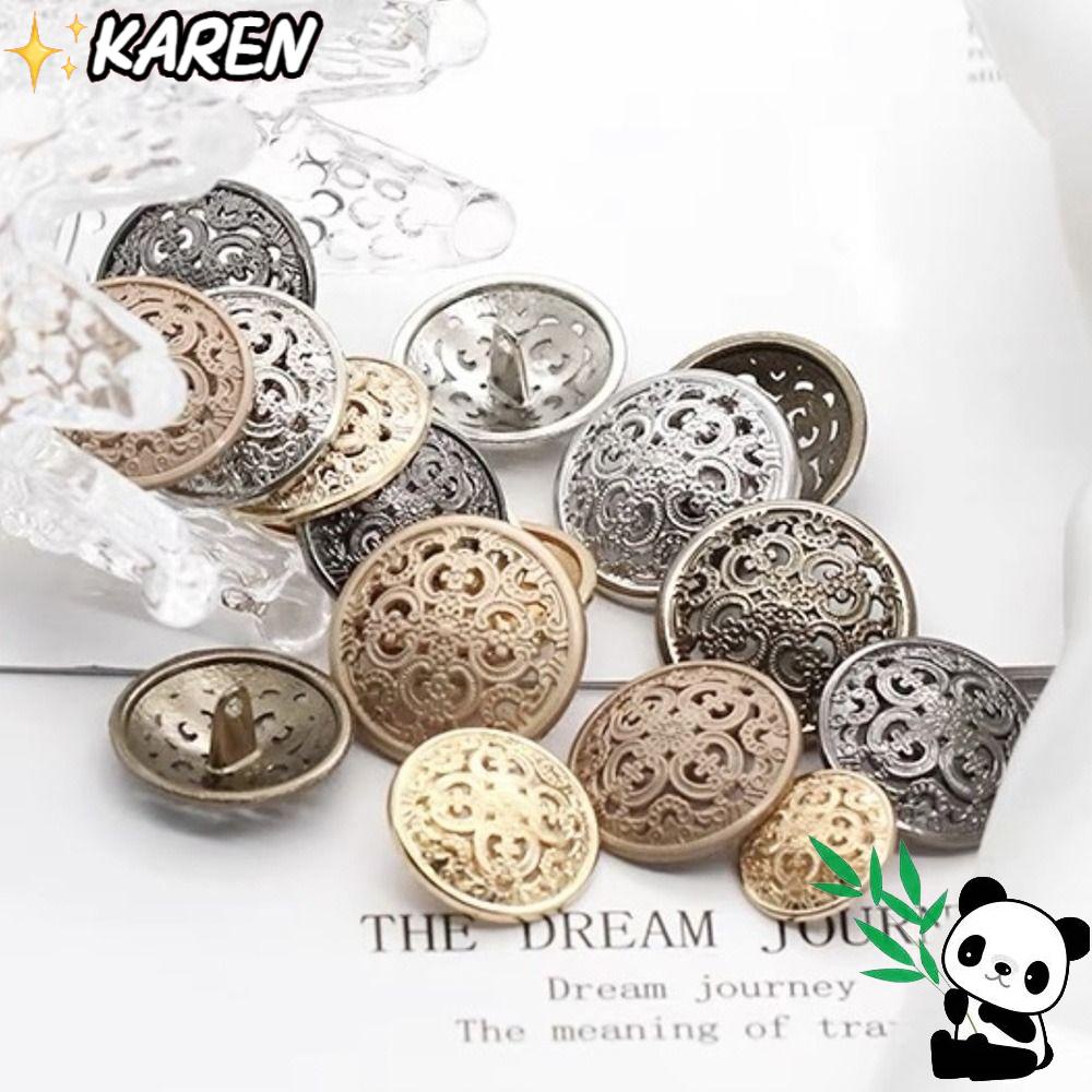 Set 50 Nút Gỗ Họa Tiết Chạm Khắc Làm Đồ Thủ Công DIY