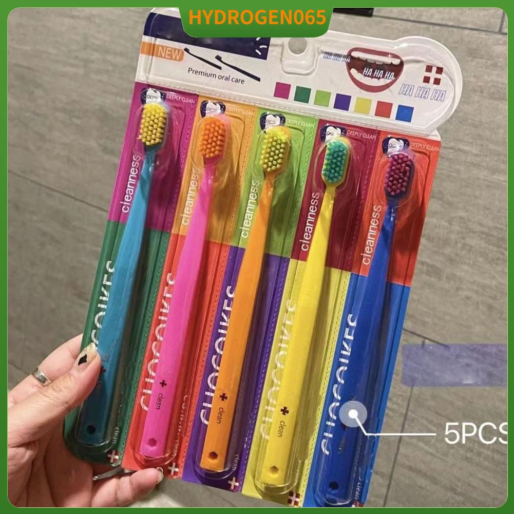 Hydrogen065 10 CÁI Bàn Chải Đánh Răng Bằng Nhựa Nhiều Màu Sắc Thêm Sạch Sẽ Mềm Điều Dưỡng Cho Nhạy Cảm