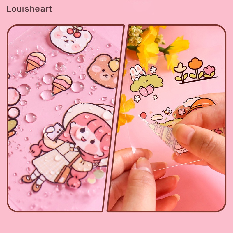 Bộ 20 Tấm Sticker Dán Trang Trí Hình Động Vật Hoạt Hình Louisheart TFG