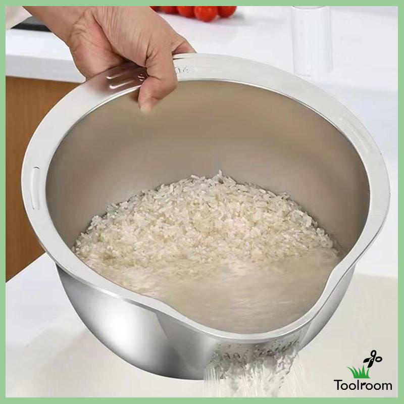 Tô Bằng Thép Không Gỉ Để Rửa Rau Củ Tiện Dụng Và Bền