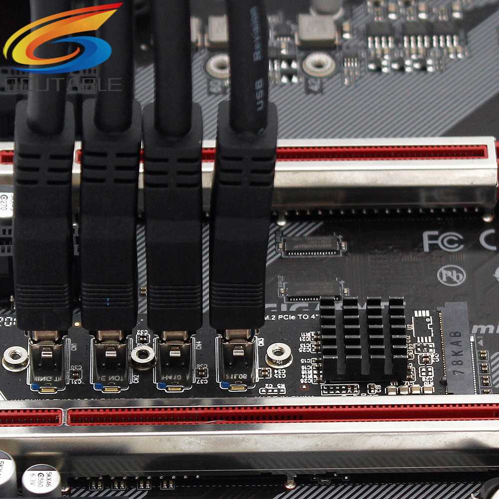 Thẻ Mở Rộng M.2 Mkey Sang 4 PCI-E Tốc Độ Cao Usb 3.0 Cho Máy Tính Bàn