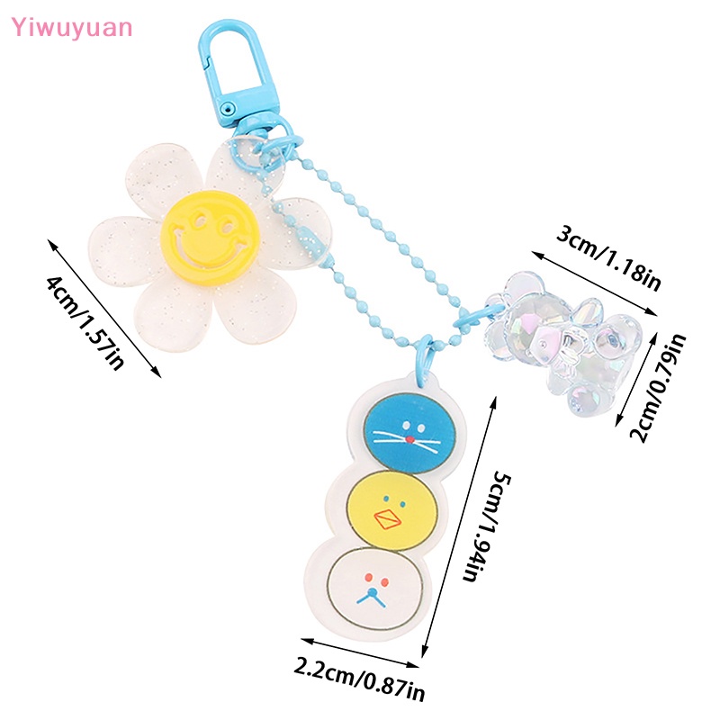 < Yiwuyuan > Móc Khóa Acrylic Trong Suốt Hình Hoa Hướng Dương Màu Kẹo Dễ Thương Mới