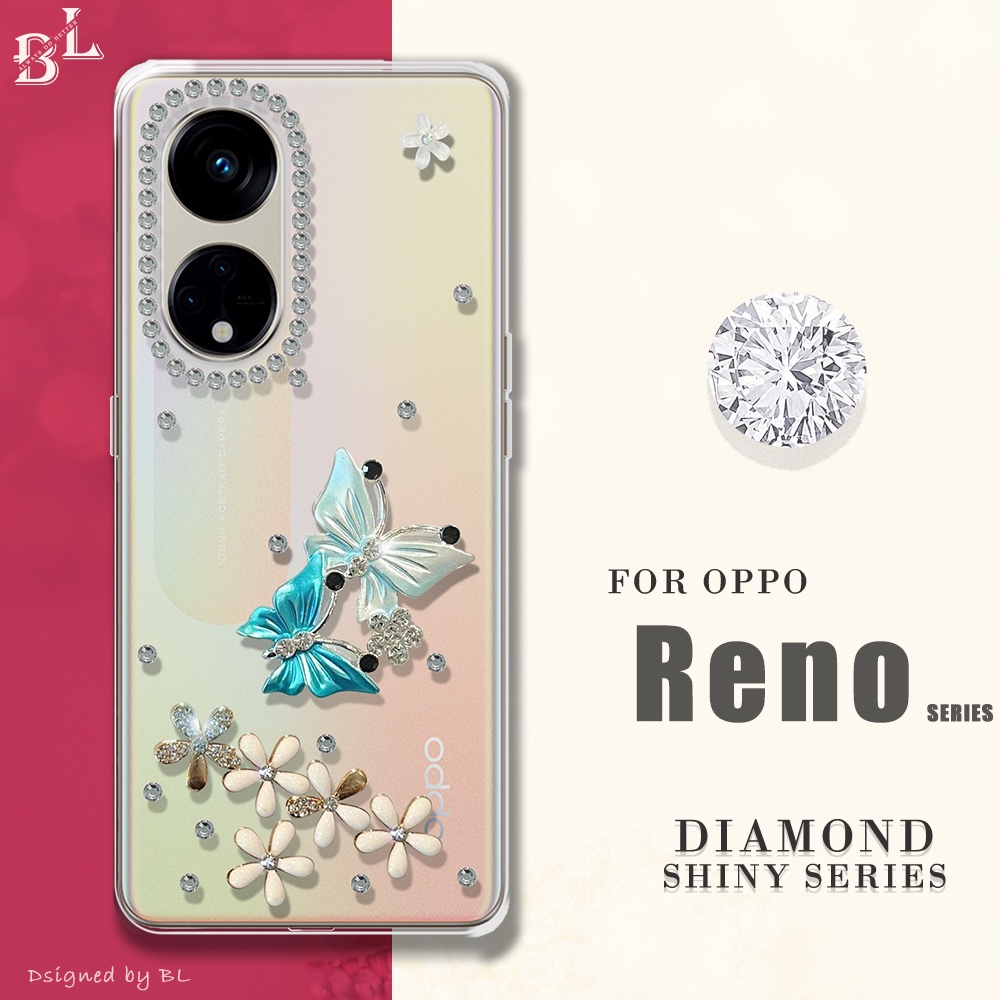 Ốp Điện Thoại Trong Suốt Hình Bướm 3D Cho Oppo Reno 8T 5G 4G Reno 8 7 4G 5G Reno 7Z 8Z 5G Reno 8 Pro 5G Reno 6 5 5G 4G