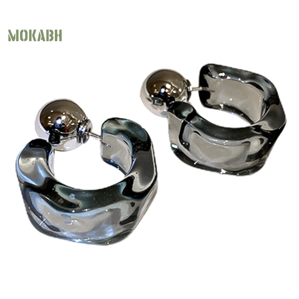 1 Đôi Bông Tai Nữ Hình Chữ C Không Phai Màu Chống Mồ Hôi Và Chống Rơi Vỡ Không Dị Ứng