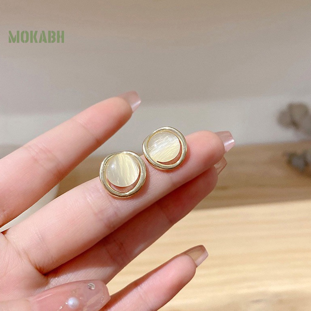 1 Đôi Bông Tai Hình Mắt Mèo Đính Đá Mắt Mèo Lấp Lánh Dành Cho Nữ