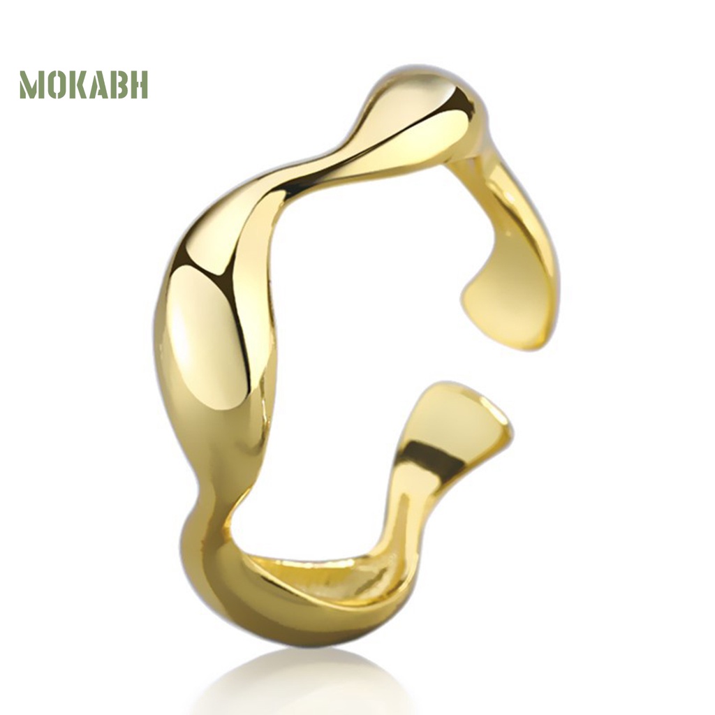 Nhẫn Đeo Ngón Tay Mạ Điện Màu Trơn Họa Tiết Hình Học Thời Trang