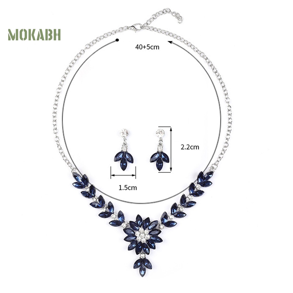 1 Bộ Vòng cổ Và Bông Tai Đính Đá Pha Lê Giả Màu Sắc Tương Phản Phong Cách Vintage Dành Cho Nữ