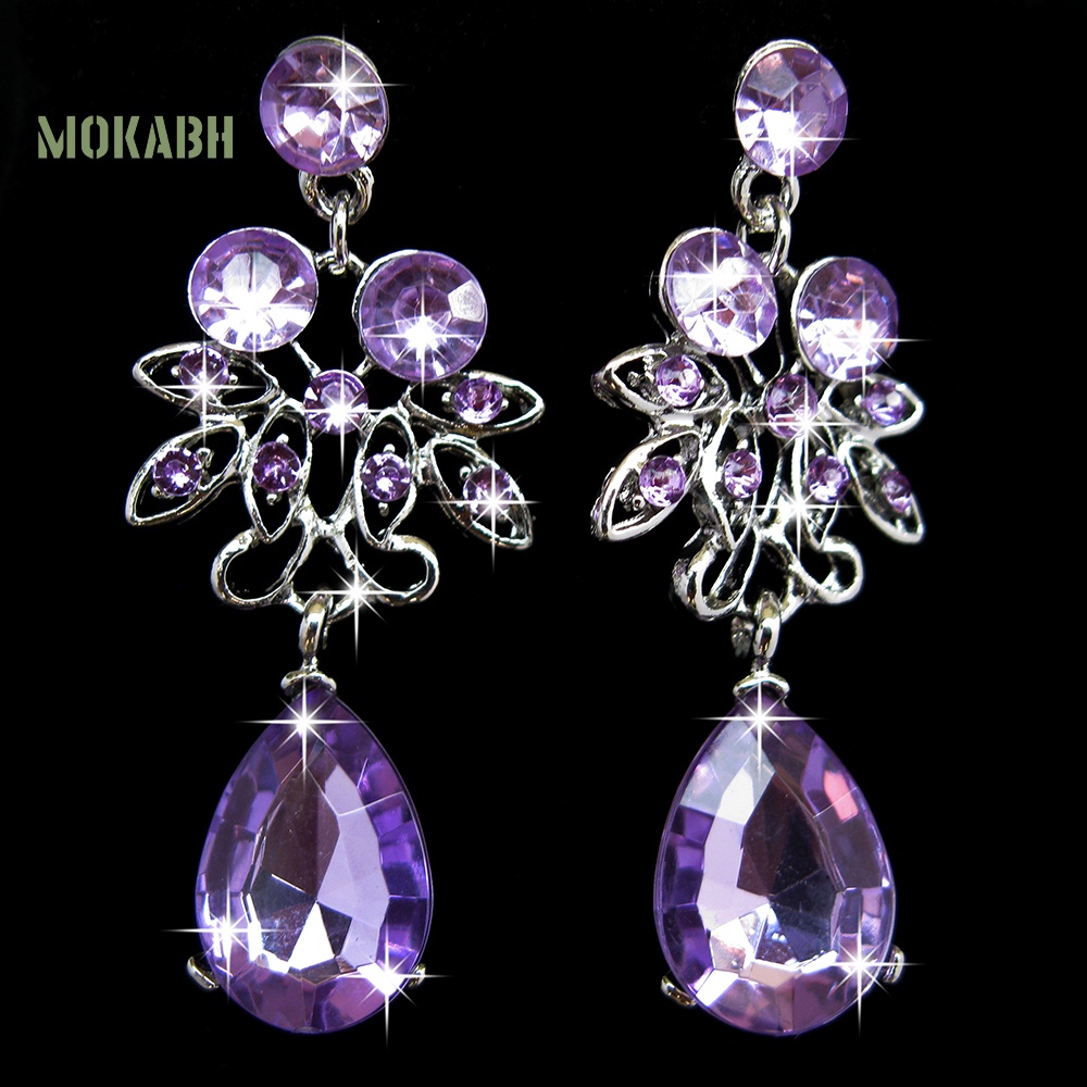 Bộ Vòng cổ + Bông Tai Hình Hoa Bằng Acrylic Cho Nữ