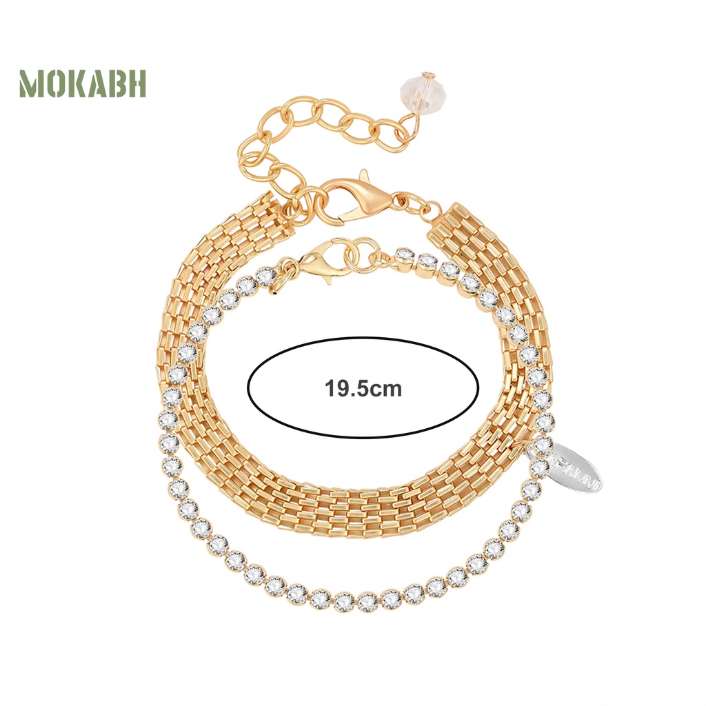 Vòng Tay Trong Suốt Đính Đá Mạ Điện Có Thể Điều Chỉnh Kích Thước Dành Cho Nữ