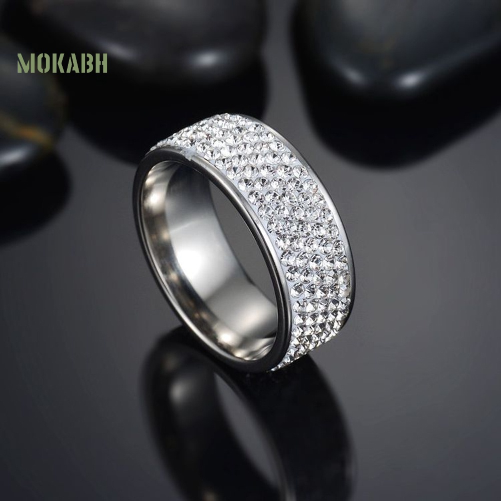 Nhẫn Cặp Bằng Thép Không Gỉ Đính Đá Thời Trang