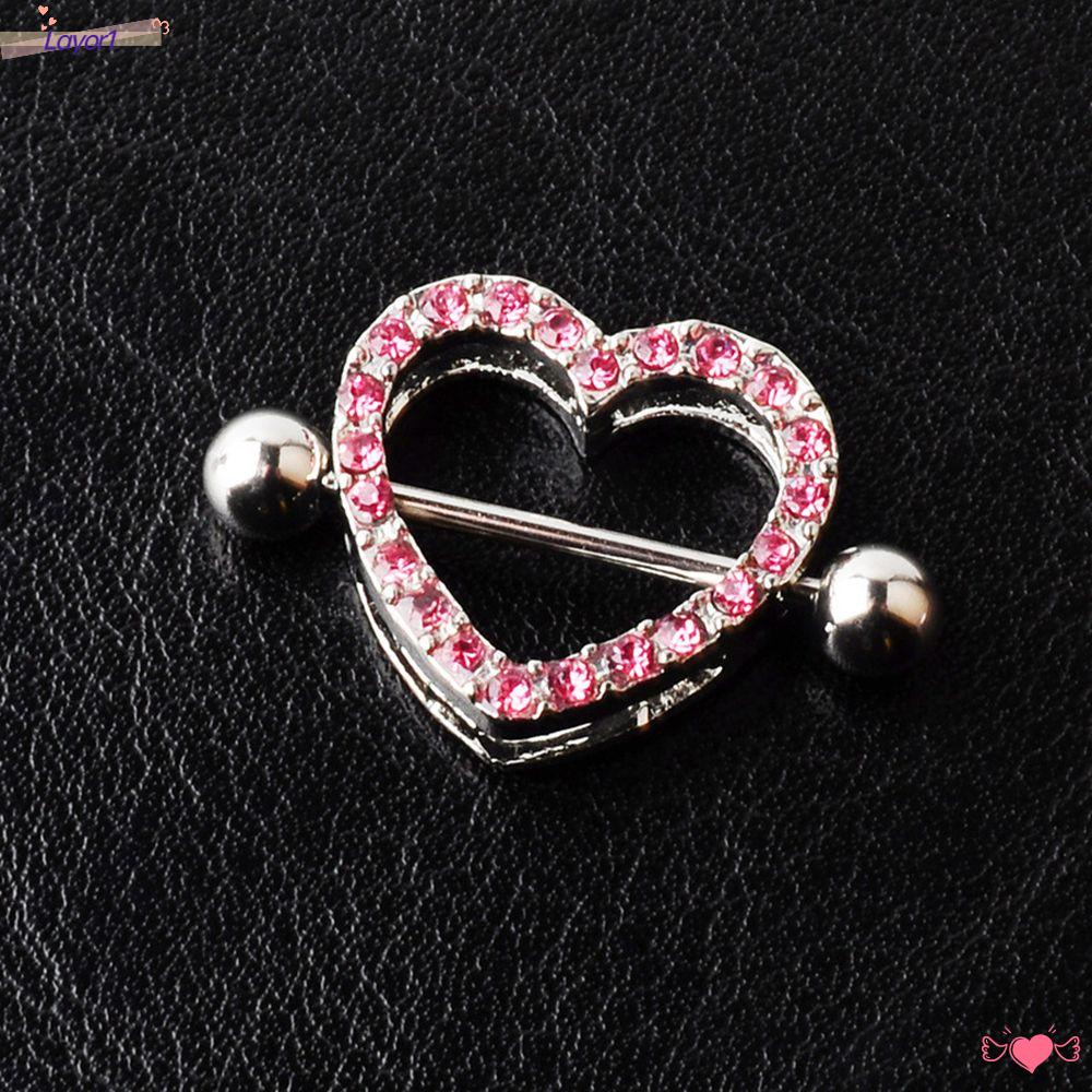 Nhẫn Đeo Núm Vú Giả LAYOR1 LAYOR1|Khuyên Tai Quả Tạ Hai Lớp Sang Trọng