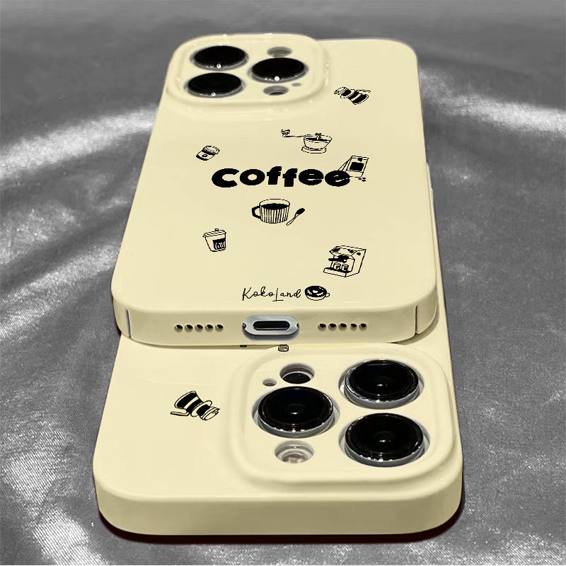 Ốp Điện Thoại Cứng Màu Đen / Cà Phê Thời Trang Sang Trọng Cho iPhone1312 QKEF XR14pro8max 11