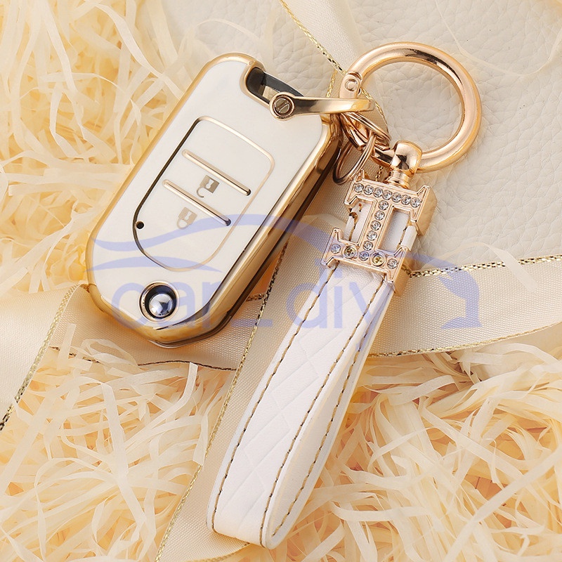 Vỏ Chìa Khóa Điều Khiển Từ Xa Bằng TPU Có Móc Khóa Cho Honda Crider Breeze Fit CRV XRV Vezel Civic Accord City Greiz