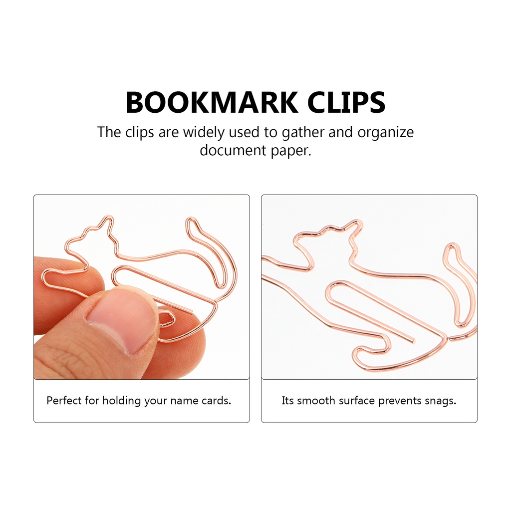 Set 25 Kẹp Giấy Kim Loại Mini 4x2cm Đánh Dấu Trang Sách Hình Mèo Dễ Thương