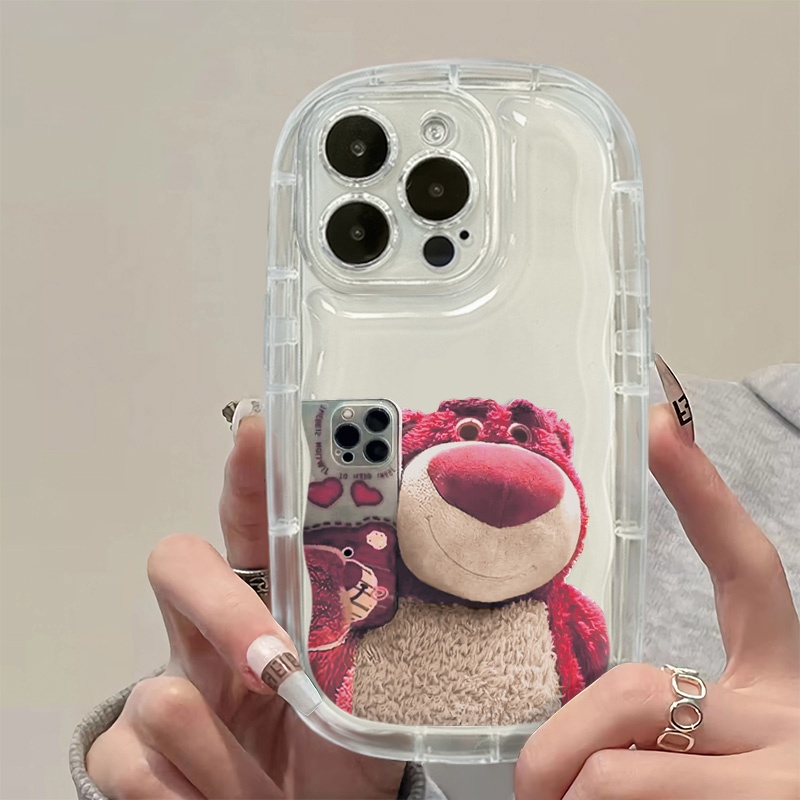 Ốp Điện Thoại Silicone Mềm Trong Suốt Chống Sốc In Hình Gấu Cho IPhone 14 13 12 11 Pro Max XS X XR 8 + 7 Plus