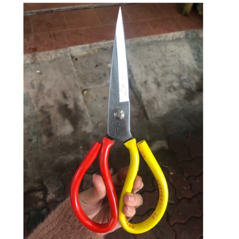 Kéo làm cá, đồ ăn thép không gỉ, size lớn kéo vàng đỏ cao cấp