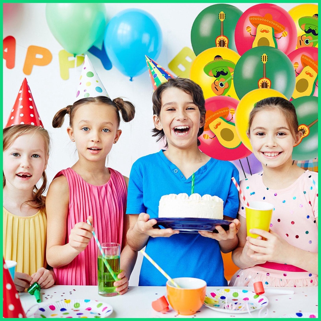 Set 31 Bong Bóng Nhiều Màu Trang Trí Tiệc Chủ Đề Fiesta Mexico