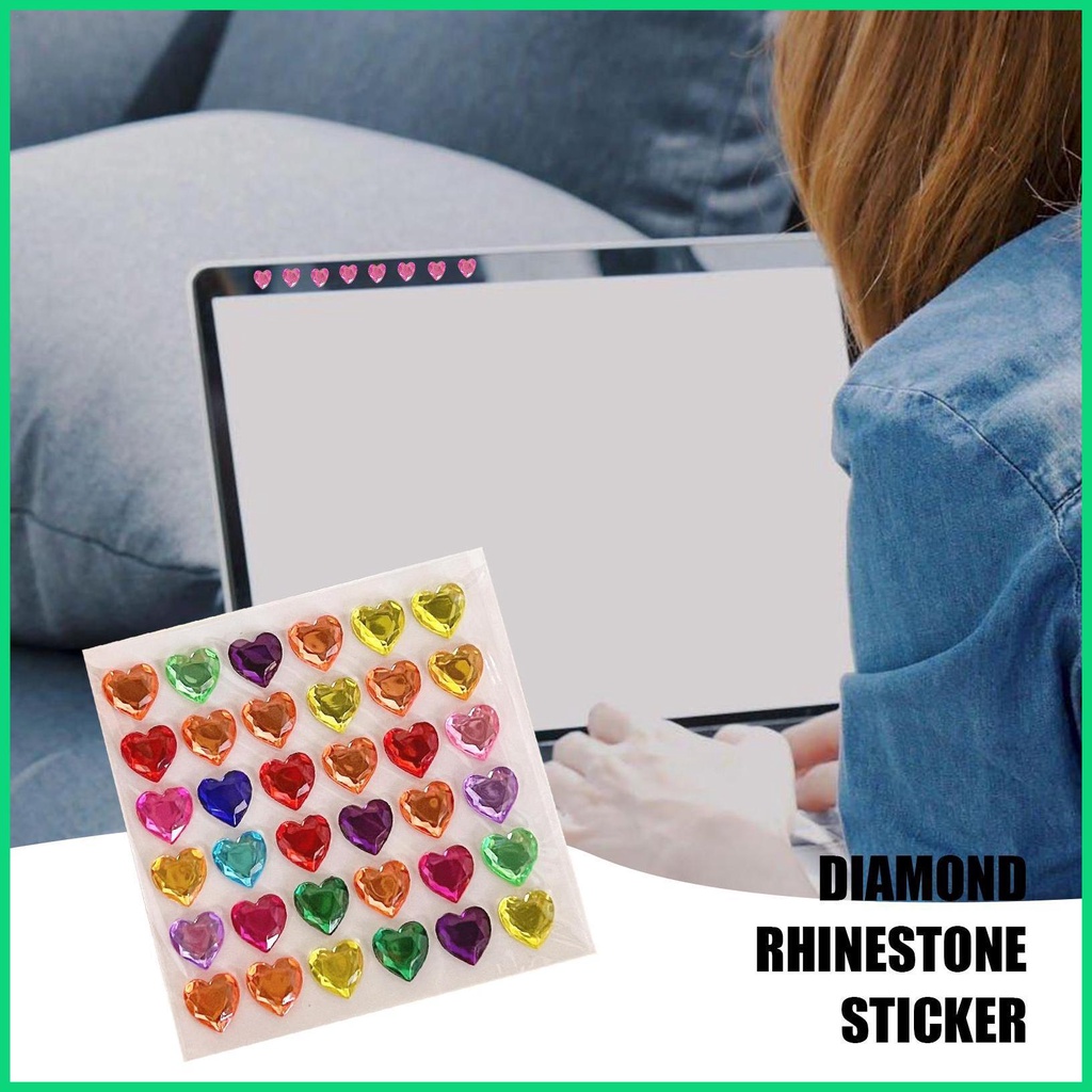 Đá Dán Acrylic Nhiều Màu Họa Tiết Trái Tim Lấp Lánh Trang Trí Thủ Công Cho jiwvn