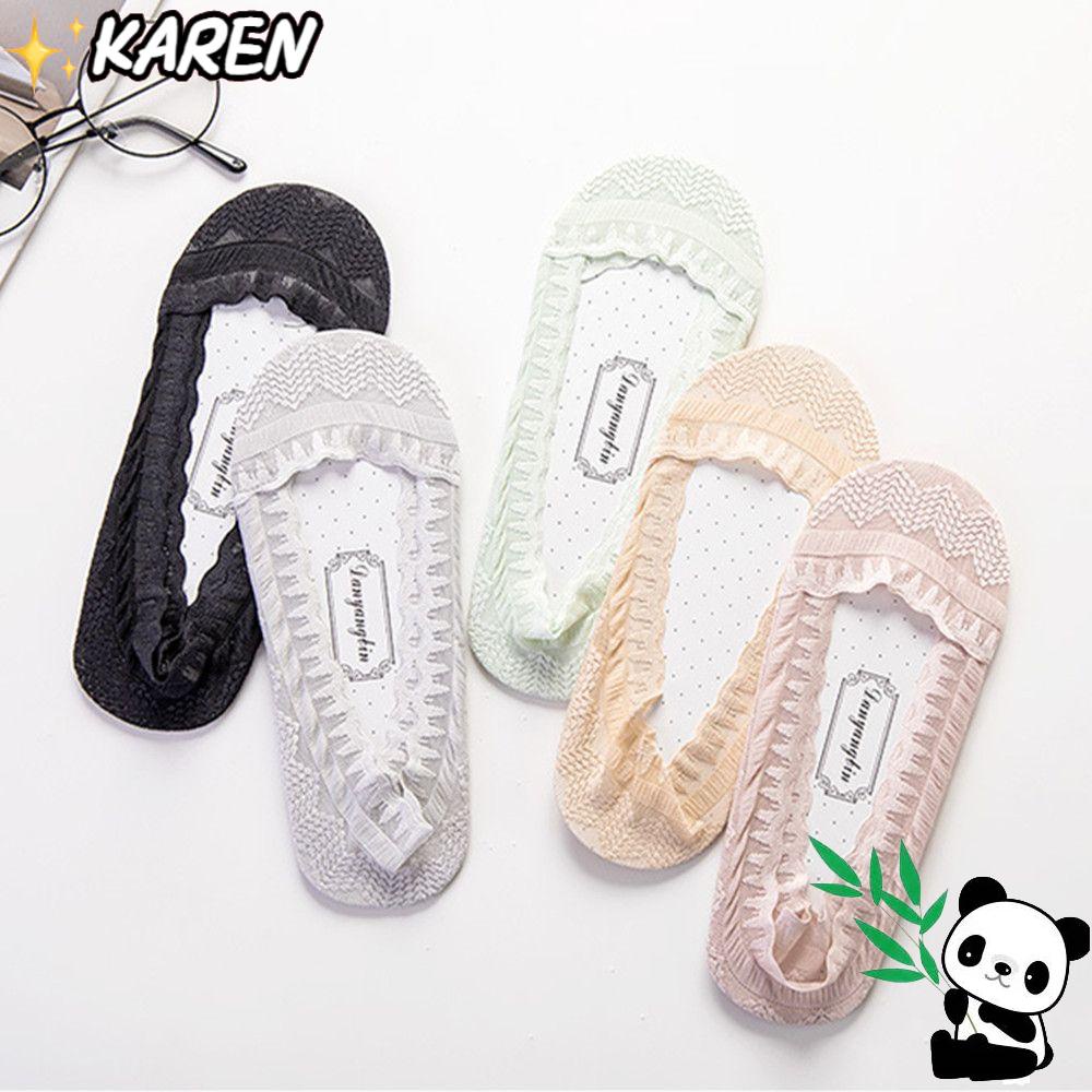 Vớ Thuyền Bằng Cotton Ren Mỏng Thoáng Khí Thời Trang Mùa Hè