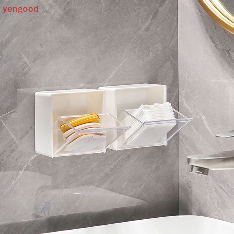 Hộp Đựng Tăm Bông Bằng Nhựa Gắn Tường Tiện Lợi Giá Đỡ