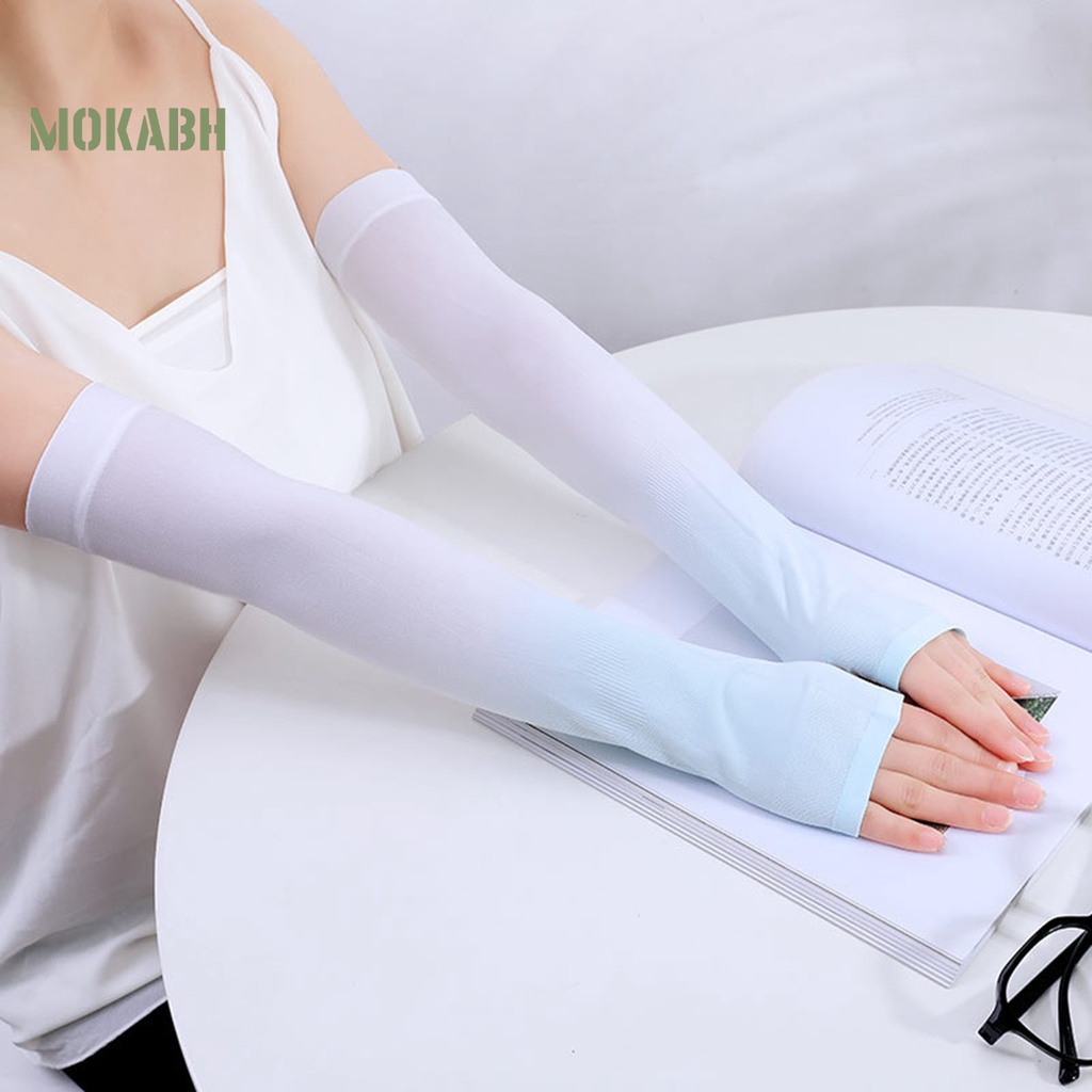 1 Cặp Ống Tay Áo Bằng Lụa Lạnh Màu Sắc Gradient Dành Cho Nam Và Nữ