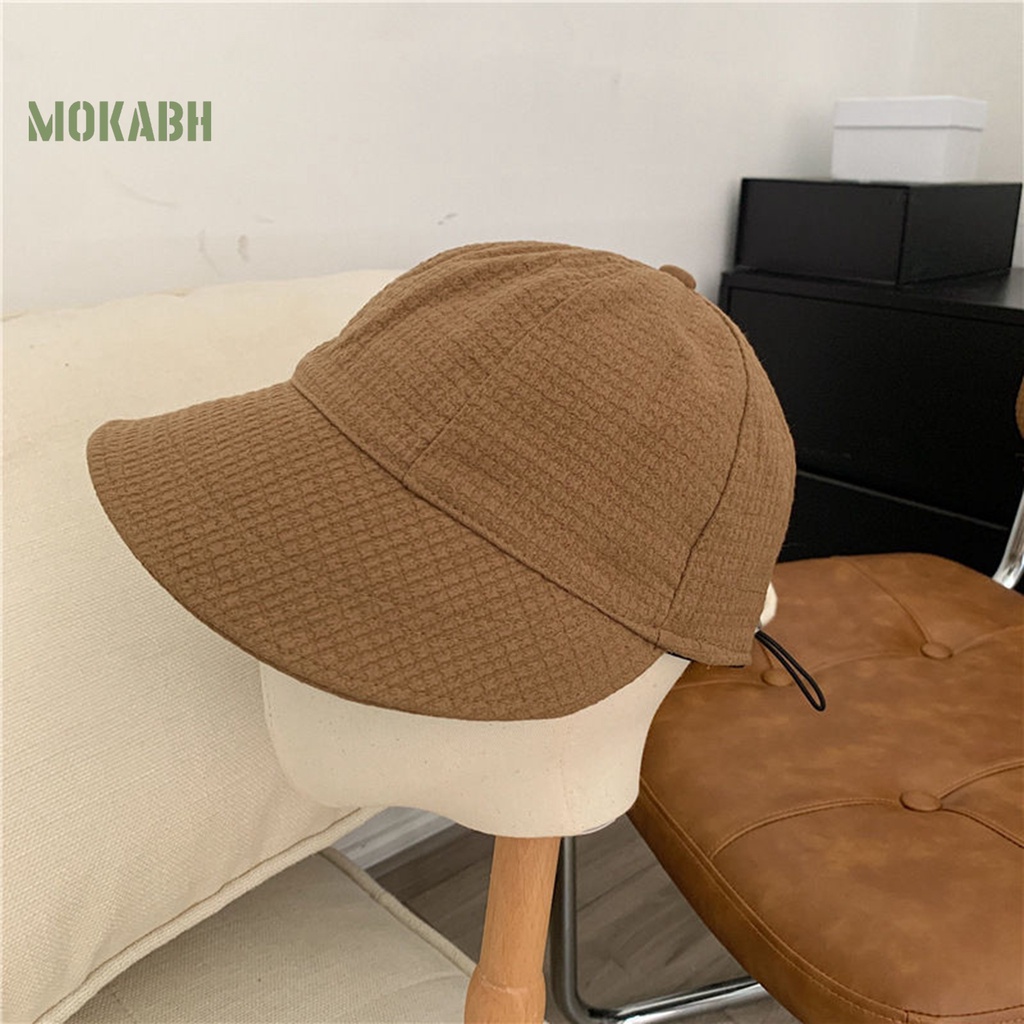 Nón Rộng Vành Màu Trơn Điều Chỉnh Được Có Dây Rút Thời Trang Mùa Hè Cho Nữ