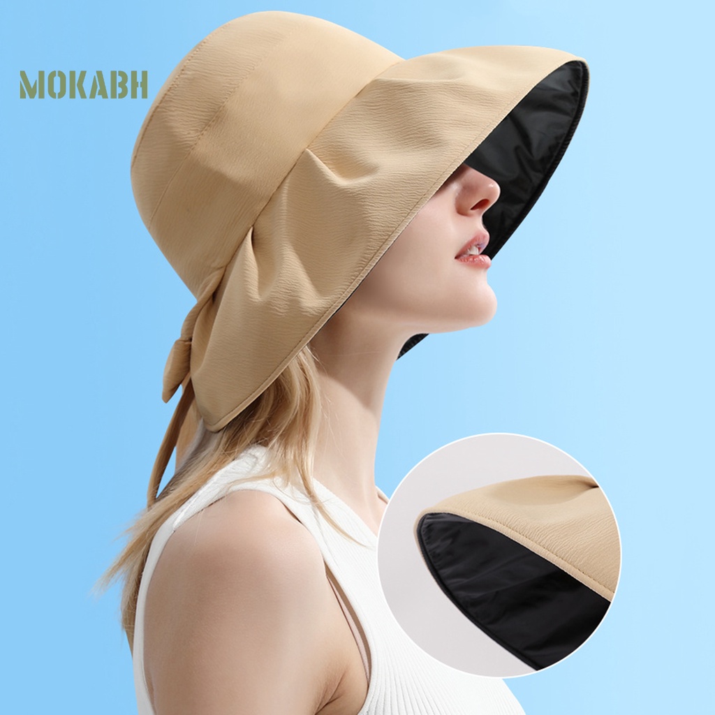 Nón Tai Bèo Chống Tia UV Màu Trơn Thắt Nơ Thời Trang Cho Nữ