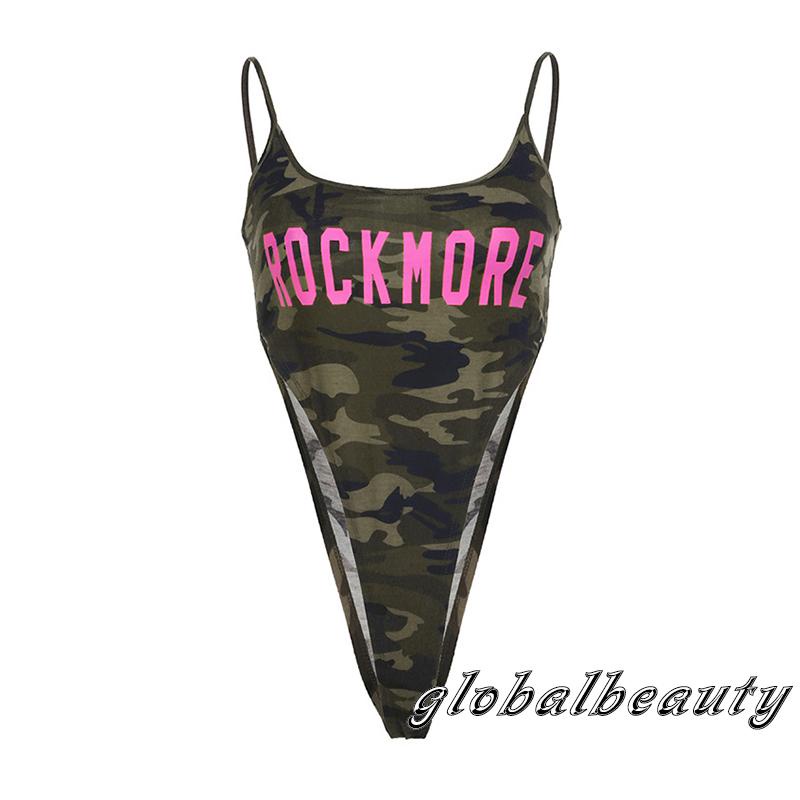 Bộ Áo Liền Quần Họa Tiết Rằn Ri In Chữ Thời Trang Mùa Hè Cá Tính Cho Nữ