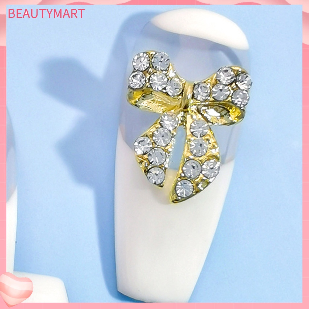 Bộ 10 Phụ Kiện Trang Trí Móng Tay Hình Nơ Bằng Hợp Kim Chống Rỉ Sét Màu Sắc Tươi Sáng