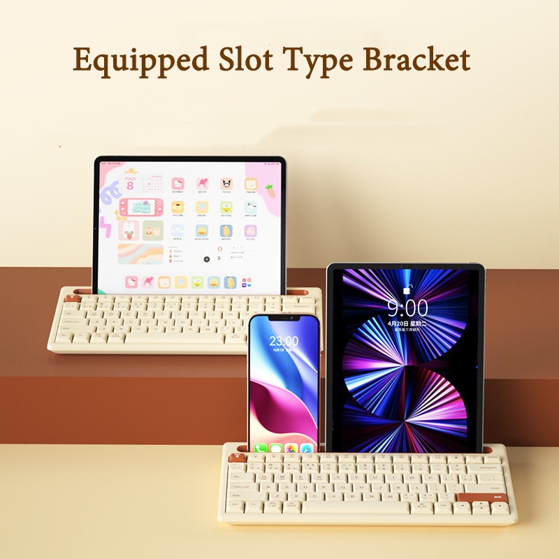 Bàn Phím Không Dây bluetooth 79 Phím Có Giá Đỡ Cho windows android laptop notebook