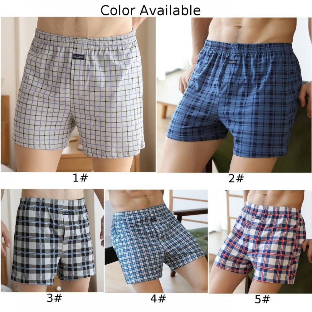Quần Lót Boxer Chất Liệu Cotton Họa Tiết Sọc Caro Cao Cấp Thời Trang Dành Cho Nam