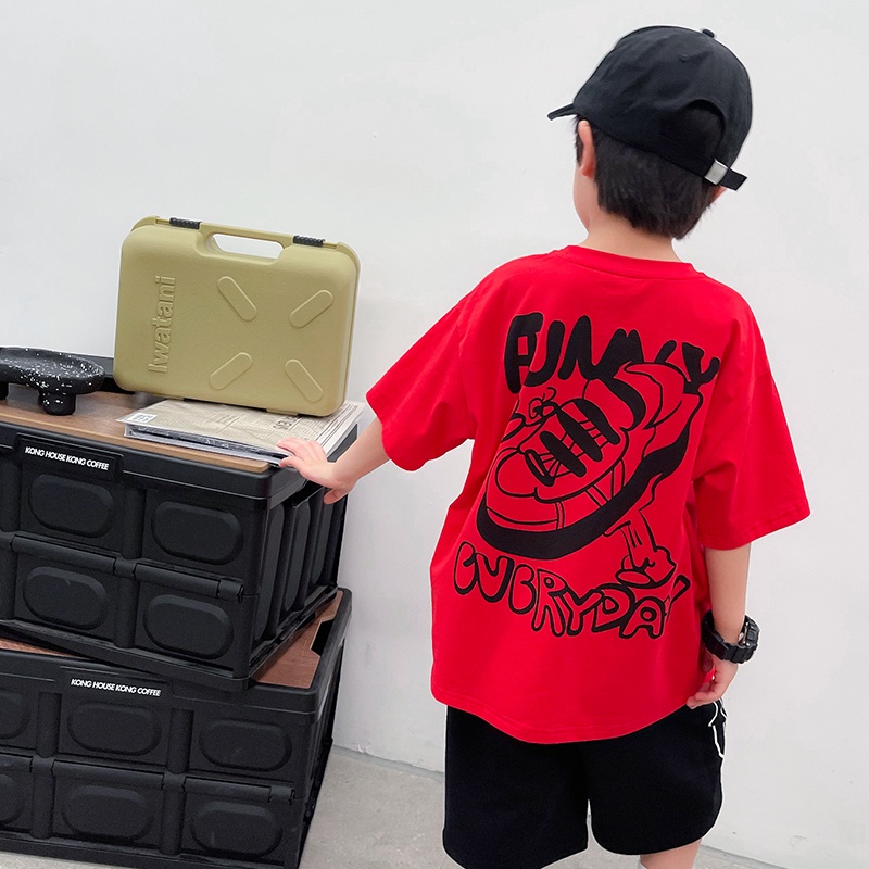 Áo Thun 100% Cotton Tay Ngắn Cổ Tròn Dáng Rộng In Hình Thời Trang Cho Bé 2-14 Tuổi Baby Tee