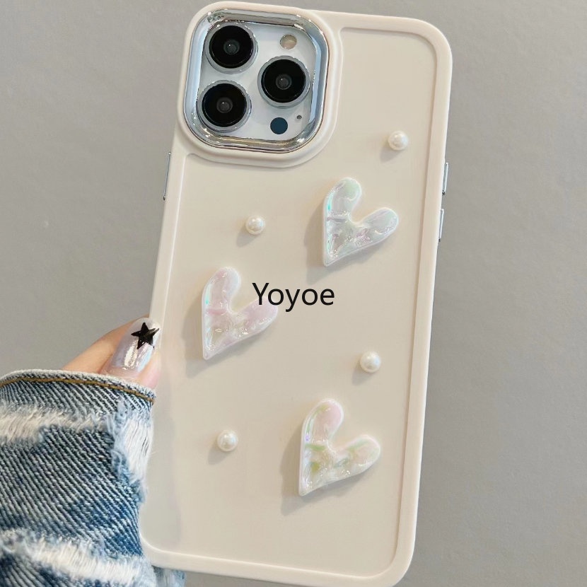 Ốp Điện Thoại Silicon Mềm Chống Sốc Mạ Điện Phối Ngọc Trai Sang Trọng Cho iPhone 14Plus 13 12 11 14 Pro Max X XR XS 7 8 Plus SE