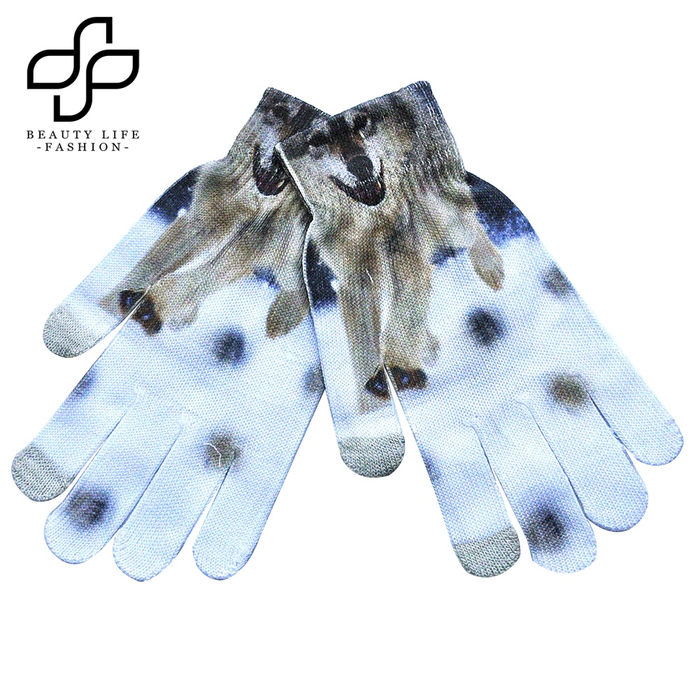 1 Đôi Găng Tay Dệt Kim Unisex Giữ Ấm Cảm Ứng Màn Hình Màu Sắc Thời Trang Mùa