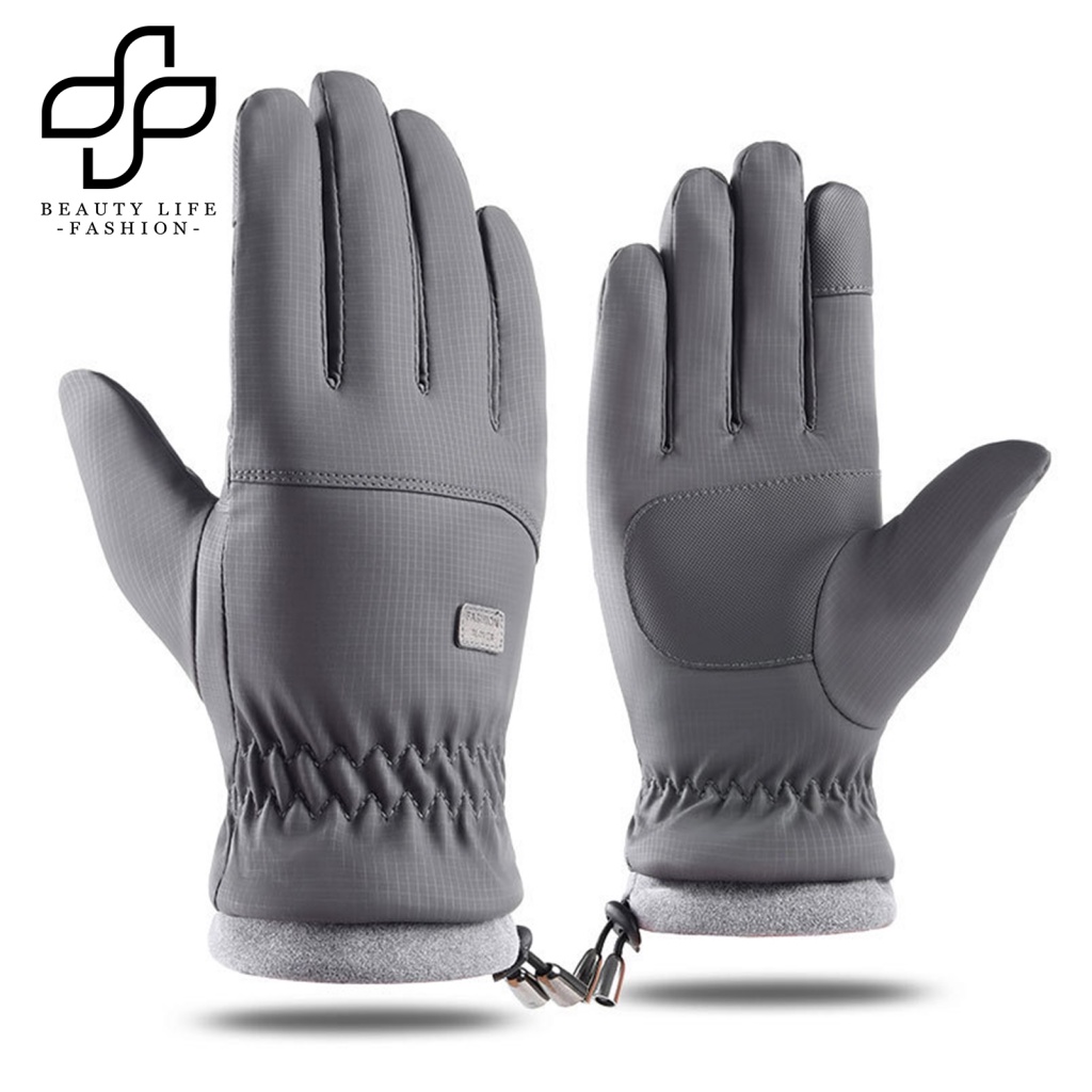 1 Đôi Găng Tay Chống Trượt Vải Lông Cừu San Hô Dày Dặn Có Thể Chạm Màn Hình Cảm Ứng