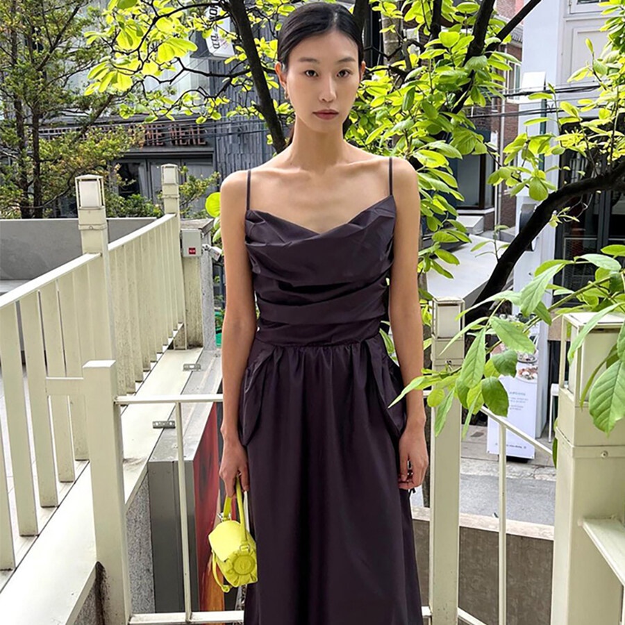 Kliou Đầm Maxi Dáng Chữ A Hai Dây Hở Lưng Thời Trang 2023 Mới Thanh Lịch Gợi Cảm Dành Cho Bạn Nữ