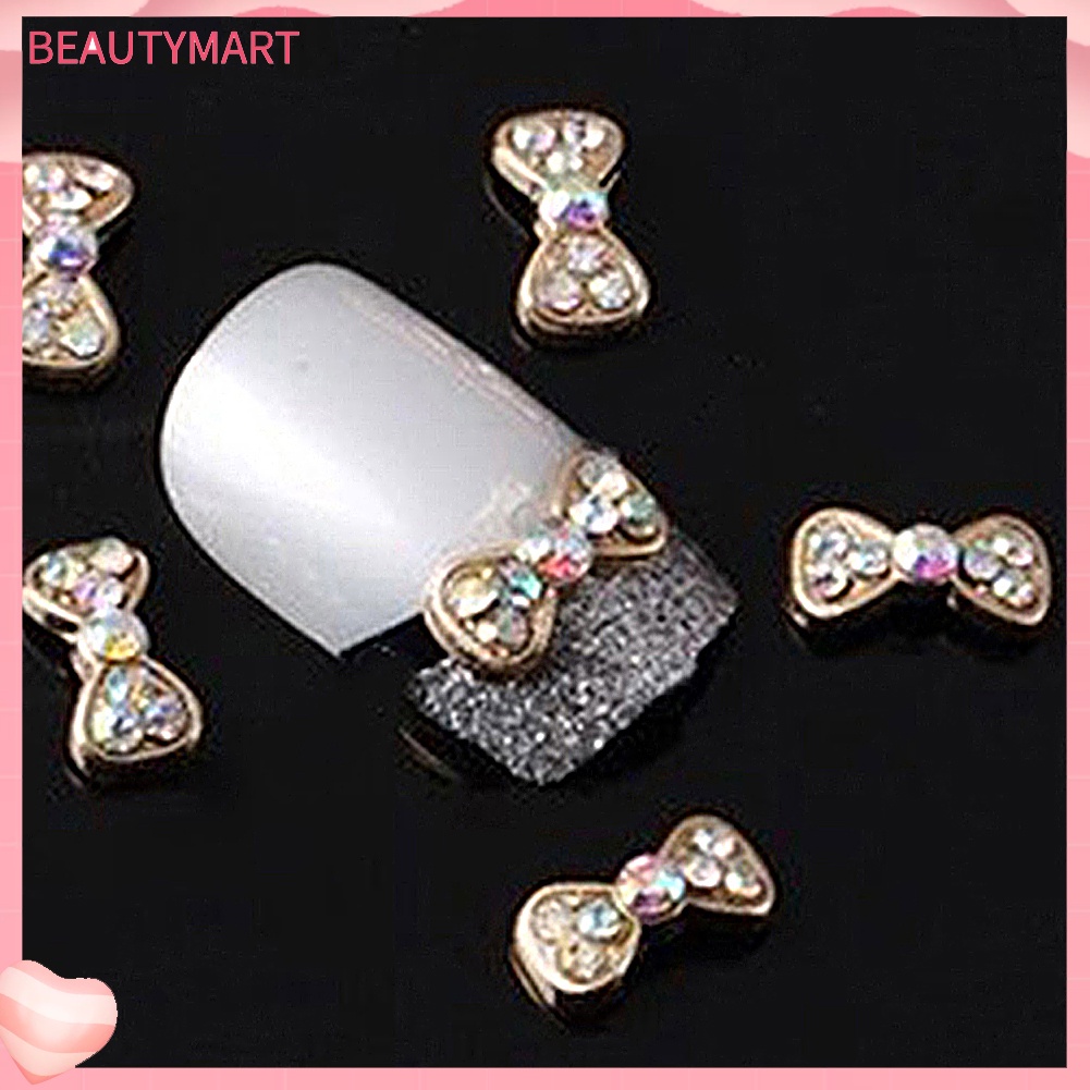 Set 10 Hạt Nơ Hợp Kim Acrylic 3D Lấp Lánh Trang Trí Móng Nghệ Thuật DIY