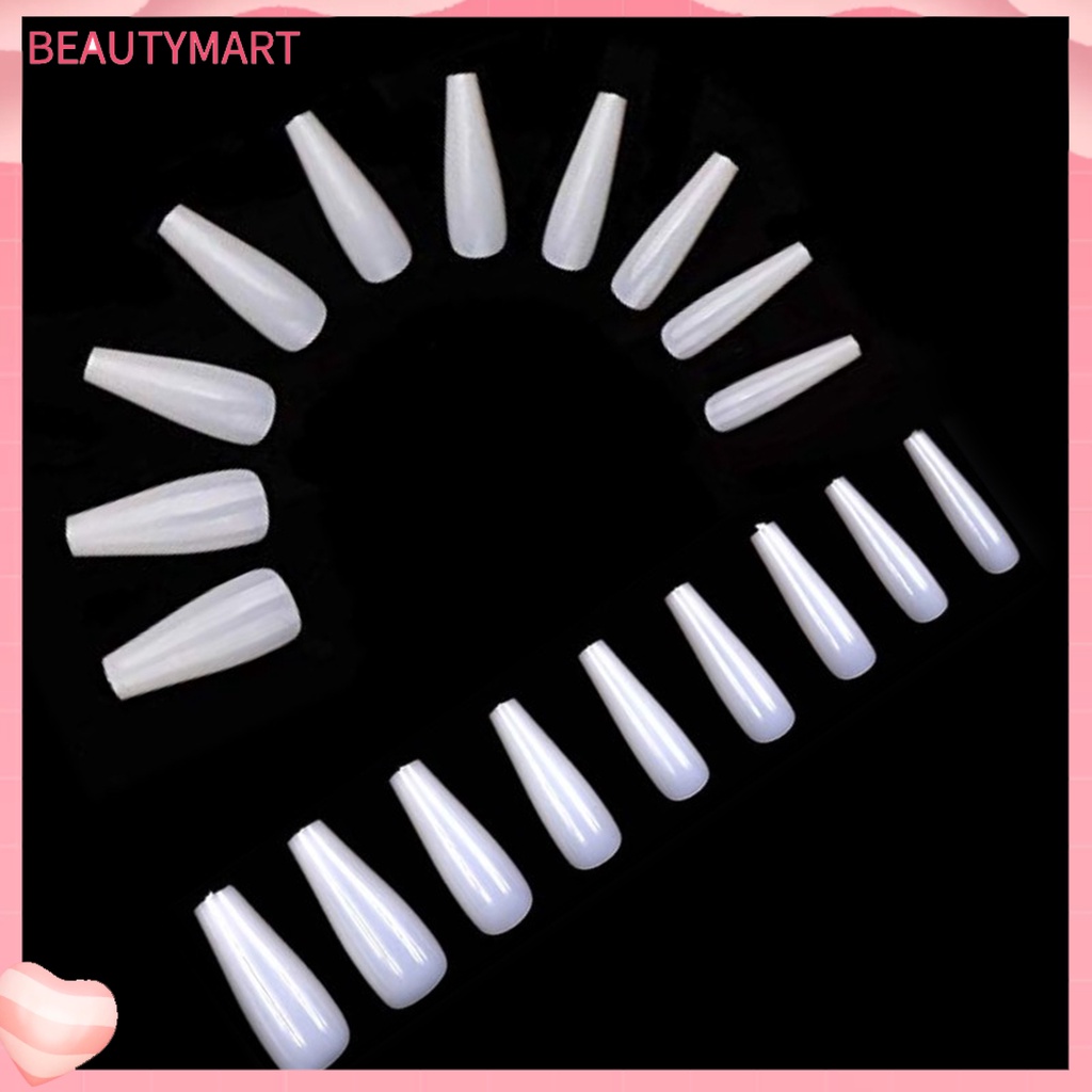 Bộ 100 Móng Tay Giả Trong Mờ Không Cần Keo Dán Thời Trang