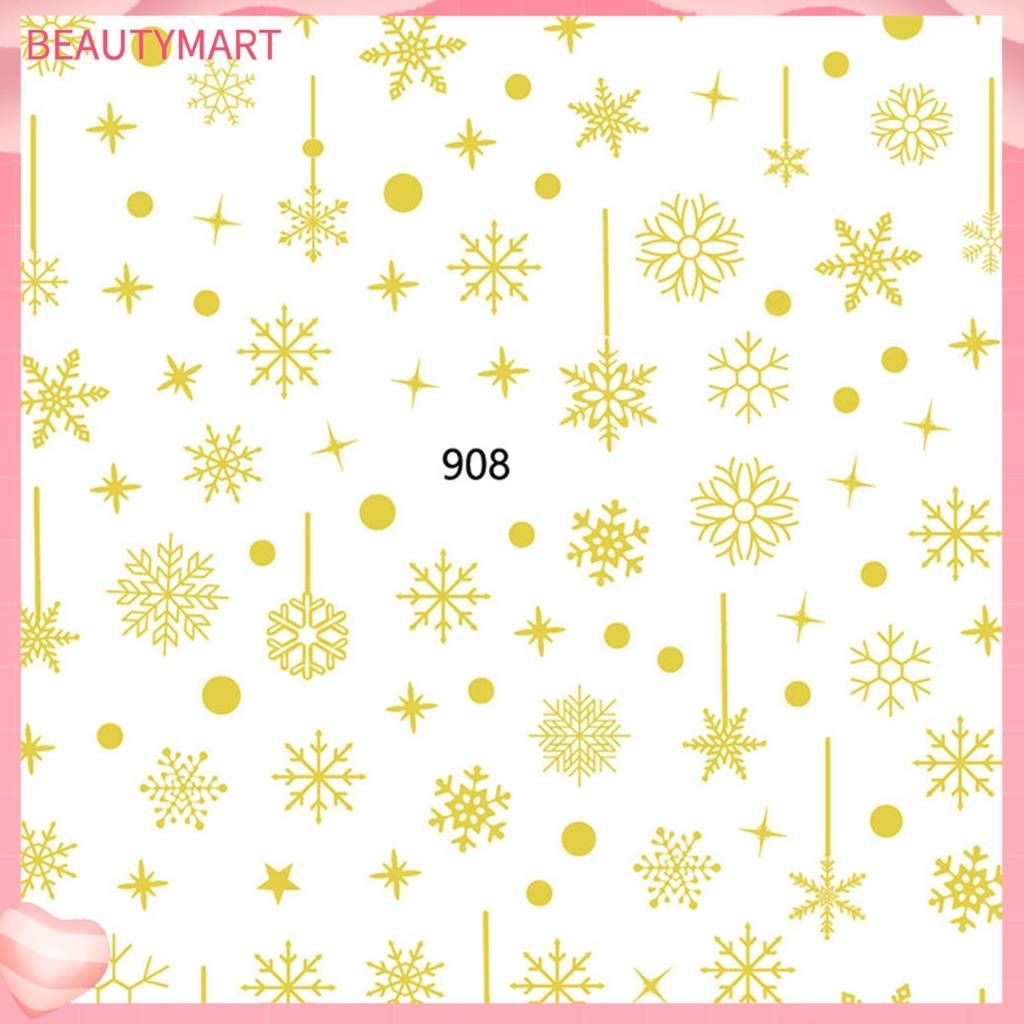 Miếng Dán Trang Trí Móng Tay Không Phai Siêu Mỏng In Họa Tiết Giáng Sinh Cho Nữ