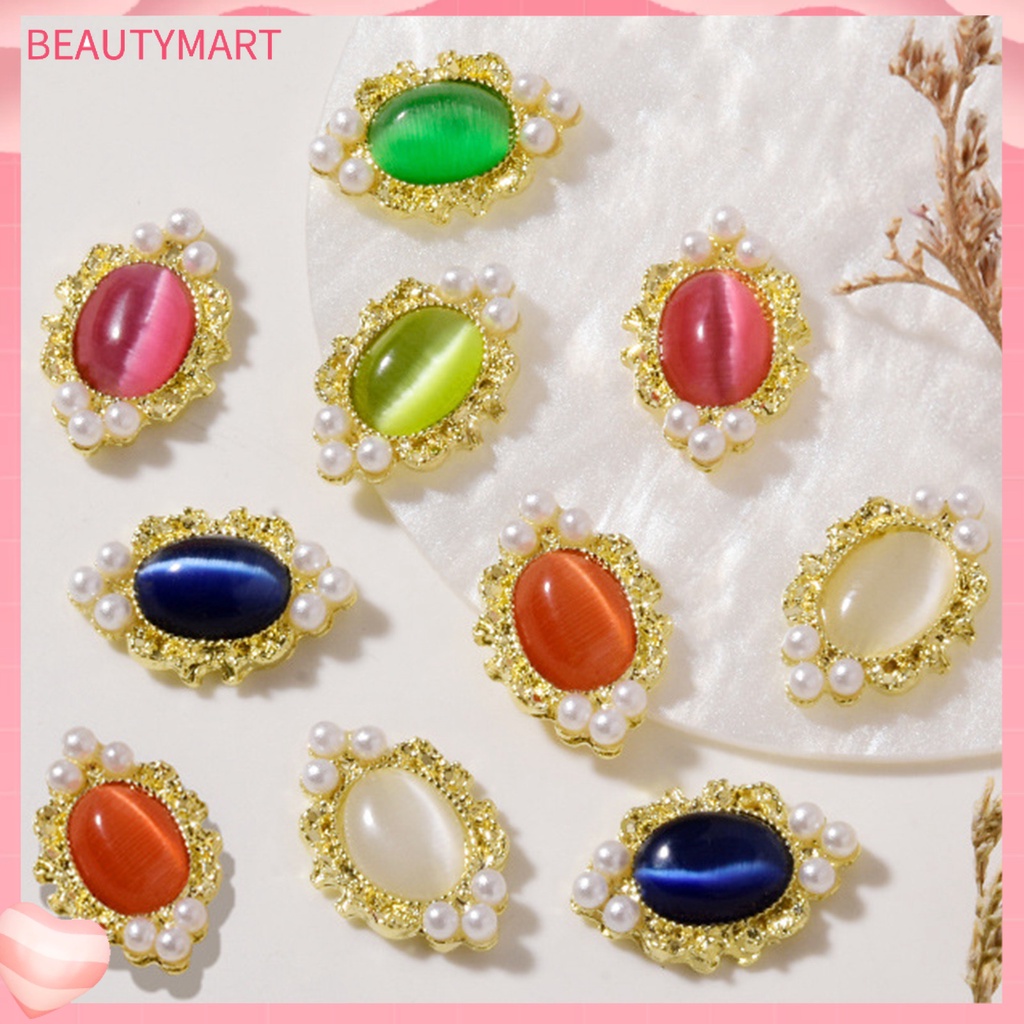 Set 5 Phụ Kiện Đá Mắt Mèo Trang Trí Móng Tay DIY