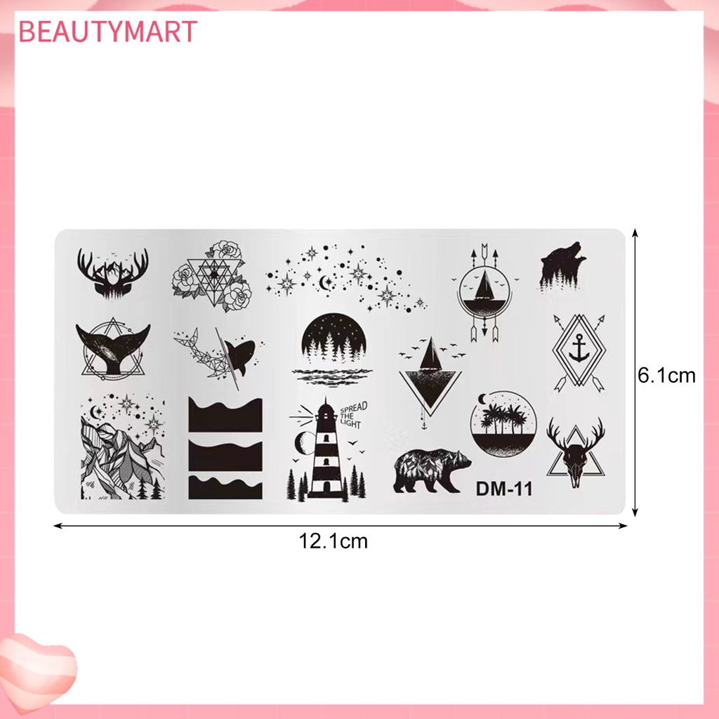 Khuôn Trang Trí Móng Tay Bằng Thép Không Gỉ Họa Tiết Tinh Tế Có Thể Tái Sử Dụng