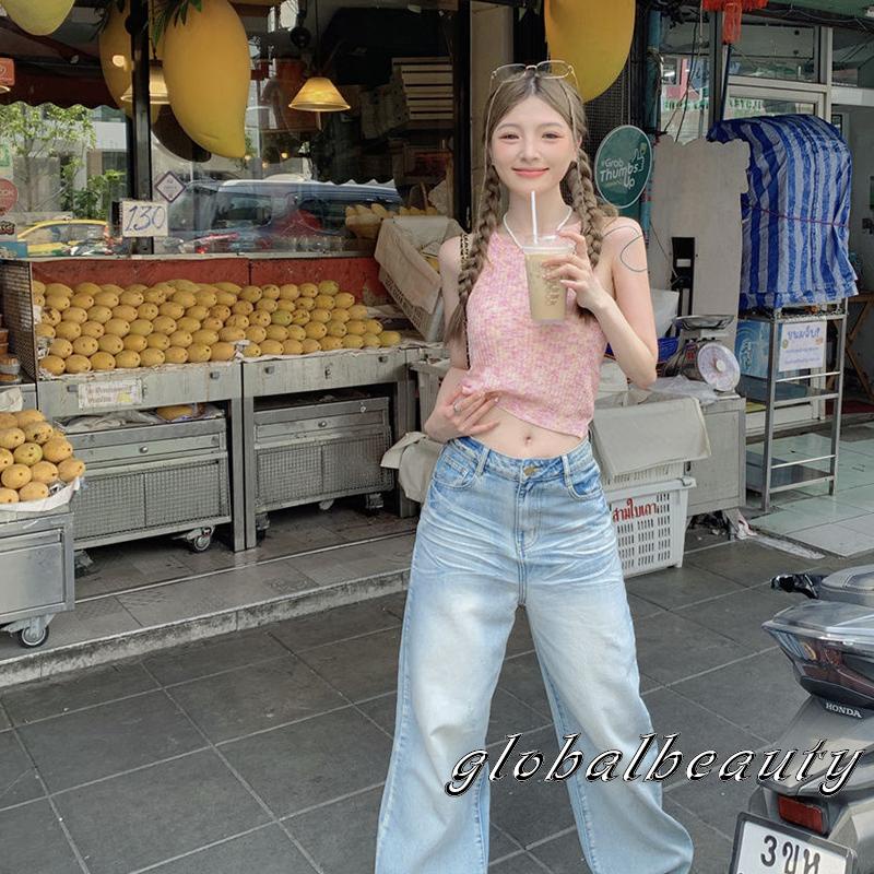 Áo Croptop Hai Dây Họa Tiết Kẻ Sọc Nhiều Màu Thời Trang Mùa Hè Cho Nữ