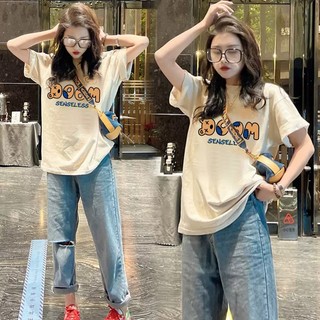Áo thun PEWARN tay ngắn dáng rộng phong cách Hàn Quốc đơn giản thời trang mùa hè cho nữ