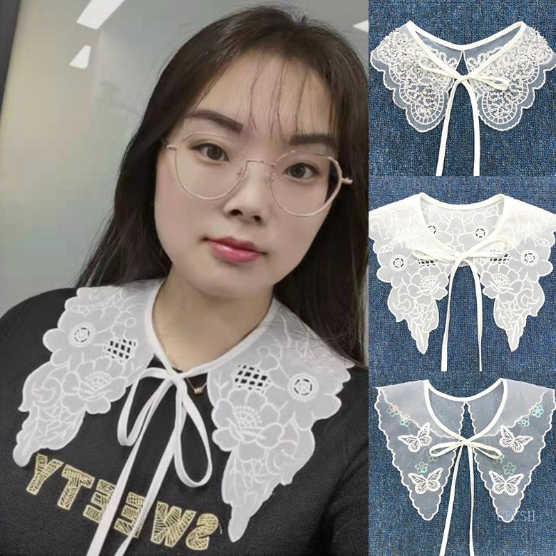 Đầm Hán Phục Giả Khăn Choàng Cổ Giả Thêu Họa Tiết Hoa Và Bướm Phong Cách Cổ Điển Thời Trang Cho Nữ