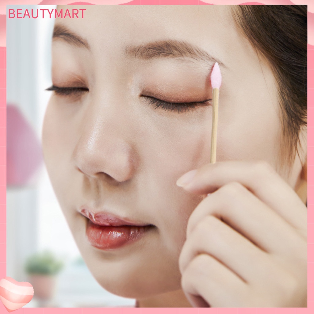 1 Hộp 200 / 300 Tăm Bông Trang Điểm Đầu Tròn Mềm Mại Đa Năng Không Mùi