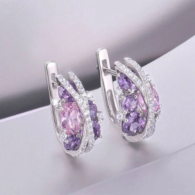Ygt Đôi Khuyên Tai Vòng Đính Đá Zircon Thời Trang Cho Nữ