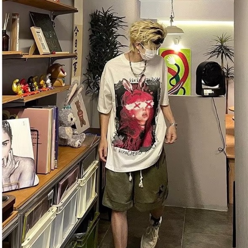 Áo Thun Ngắn Tay Phong Cách Hip Hop Âu Mỹ Cổ Điển Thời Trang Đường Phố Mới