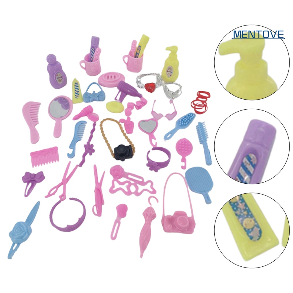 Set 55 Món Đồ Chơi Bằng Nhựa Dễ Thương Xinh Xắn Dành Cho Búp Bê