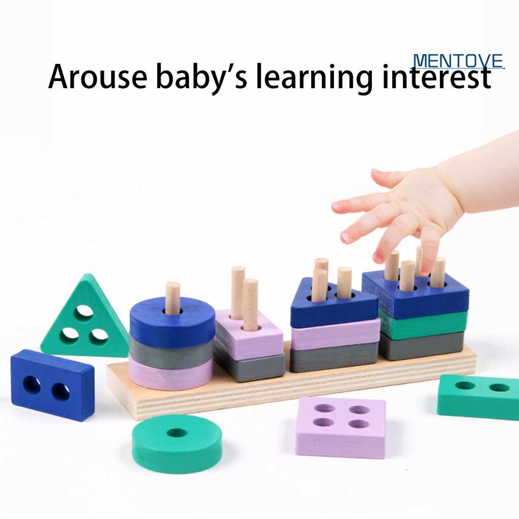 [MT] Đồ Chơi Khối Gỗ Đánh Dấu Hình Dạng Đồ Chơi Nhận Diện Chi Tiết Thân Thiện Với Môi Trường Nhiều Màu Sắc Giáo Dục Cho Bé