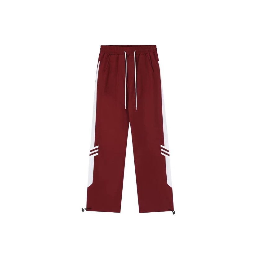 Quần Thể Thao Dây Rút Kẻ Sọc Bên Hông Dáng Rộng Phong Cách Retro Mỹ